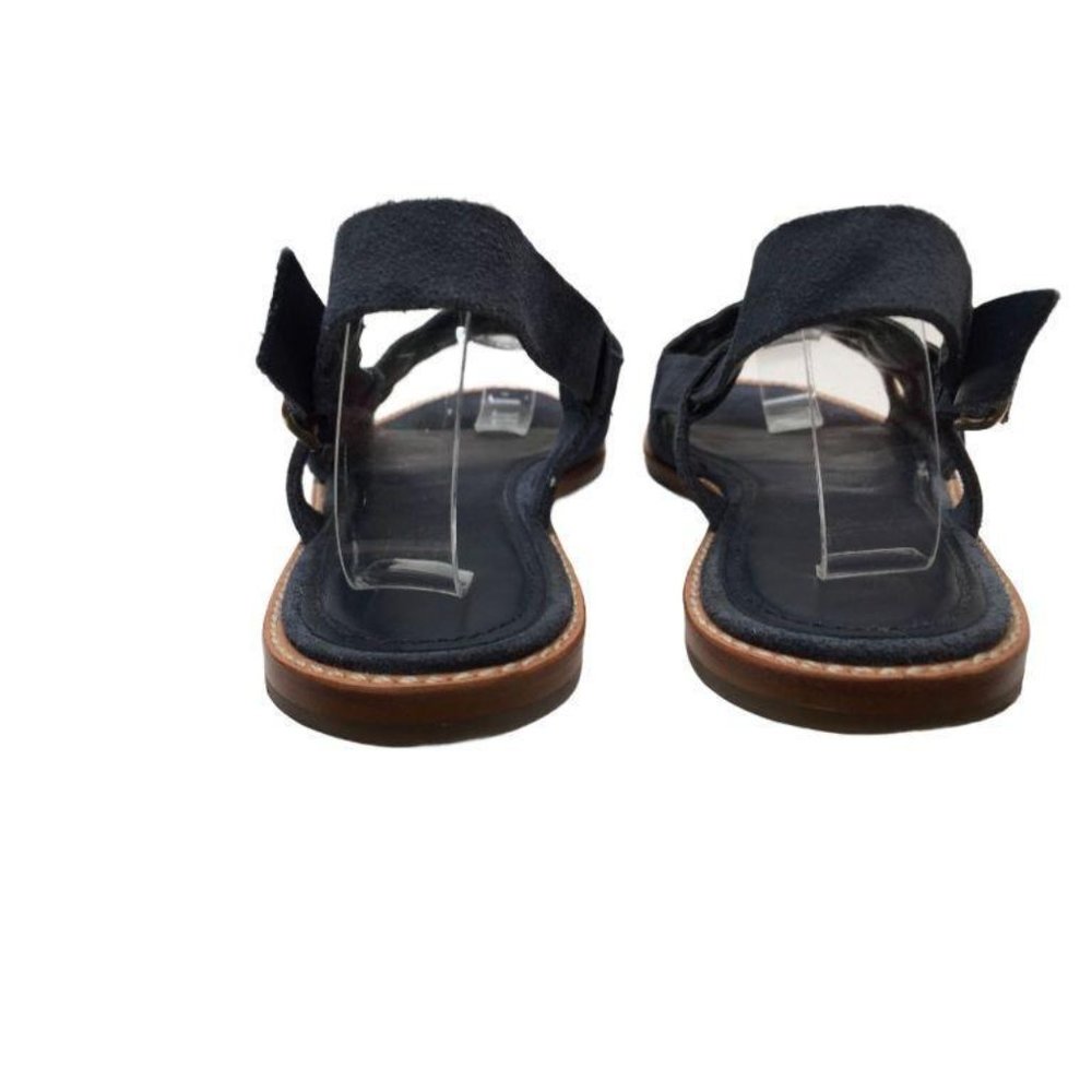 J. Crew Sandals Navy Blue Suede Slip-On Flats - Picture 4 of 9